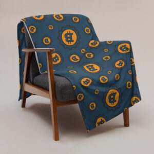 Bitcoin Blue Pattern Throw Blanket